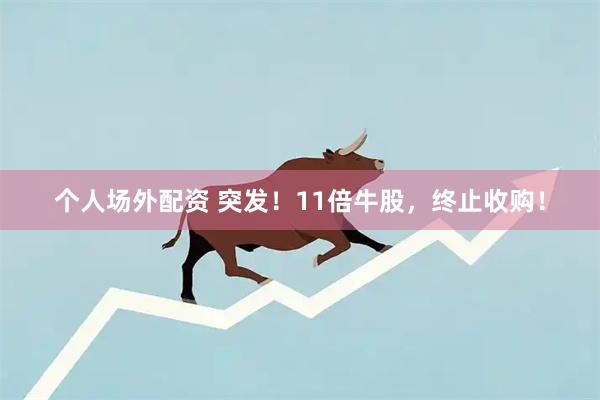 个人场外配资 突发！11倍牛股，终止收购！